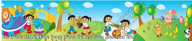 file tranh decor chan bang tranh tre em mau giao tieu hoc
